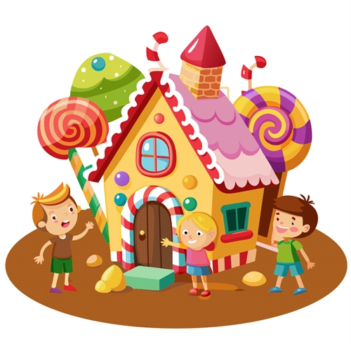 Candyland Theme Kids Playhouse Transparent Sticker